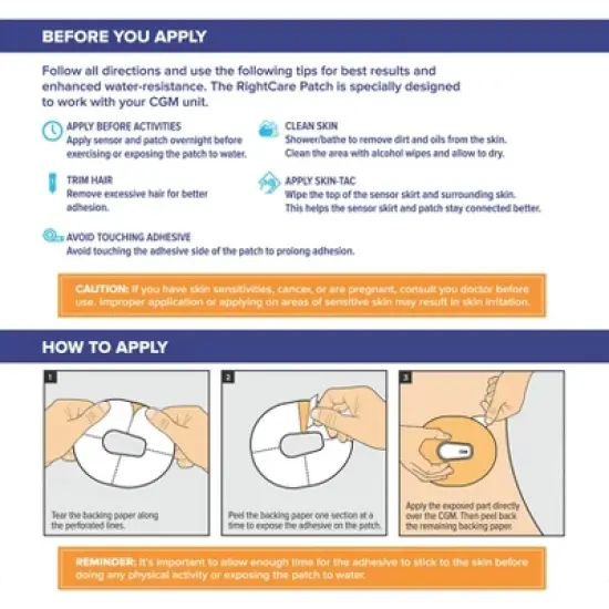 RightCare CGM Adhesive Synthetic Patch for Freestyle Libre, Uncovered Circle, Multiple Colors, Bag of 25 image {8}