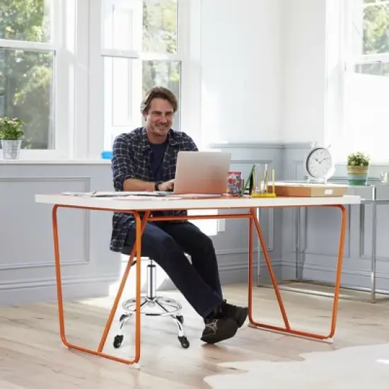 Costway Pneumatic Work Stool Rolling Swivel Task Chair Spa Office Salon w/Cushioned Seat image {3}