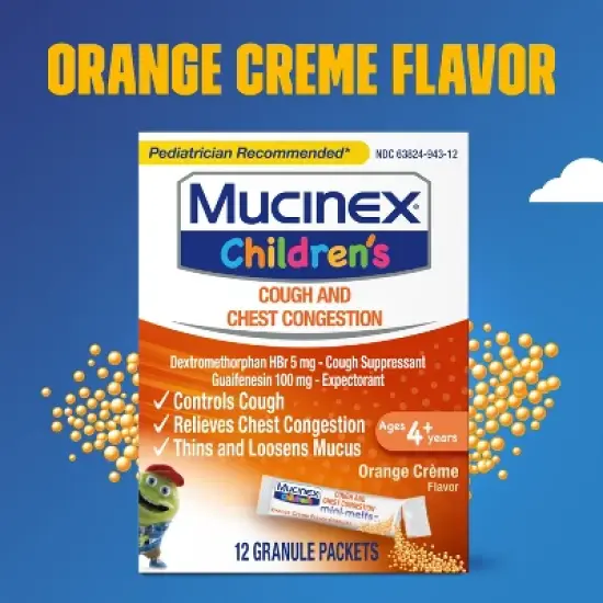 Mucinex Children's Cough & Chest Congestion Medicine - Orange Creme Mini Melts - 12 ct image {4}