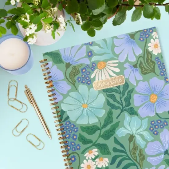 greenroom 2025-2026 Weekly/Monthly Planner 8.5"x10.75" Hardcover Garden Floral Sage image {6}