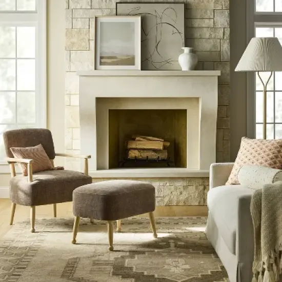 Corallina Upholstered Wooden Accent Chair Brown - Threshold&trade; designed with Studio McGee image {1}