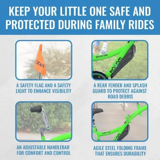 KaZAM Co-Pilot Bike Trailer - 20 Inch Bike Trailer w/ Adjustable BMX Stem & Handlebar - Lightweight Aluminum Frame - Perfect for Family Rides image {3}