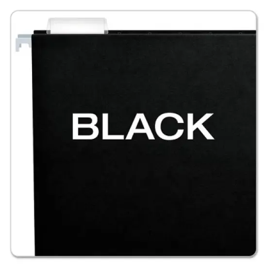 Pendaflex Colored Hanging Folders, Letter Size, 1/5-Cut Tabs, Black, 25/Box image {2}