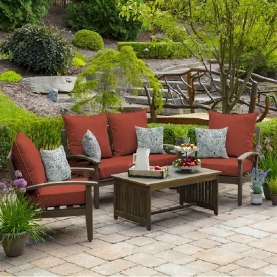 2pk Pistachio Botanical Outdoor Throw Pillows Green - Arden Selections image {4}