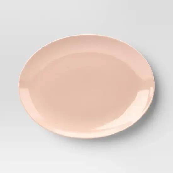 10" Stoneware New Modern Coupe Oval Serving Platter Rose - Threshold&trade; image {2}
