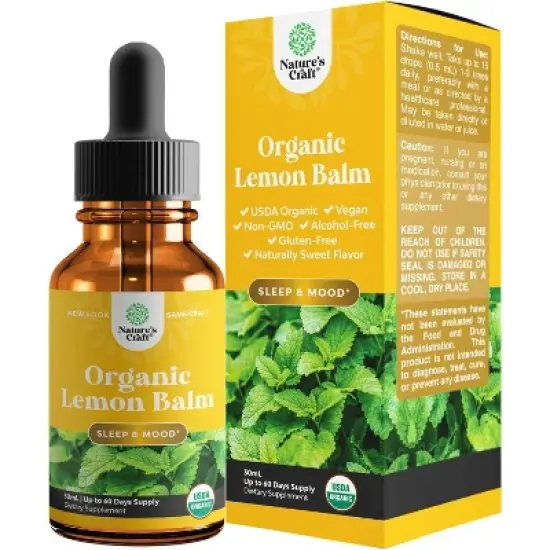 Organic Lemon Balm Liquid, Mood Support and Digestive Health, Nature's Craft, 30mL image {6}