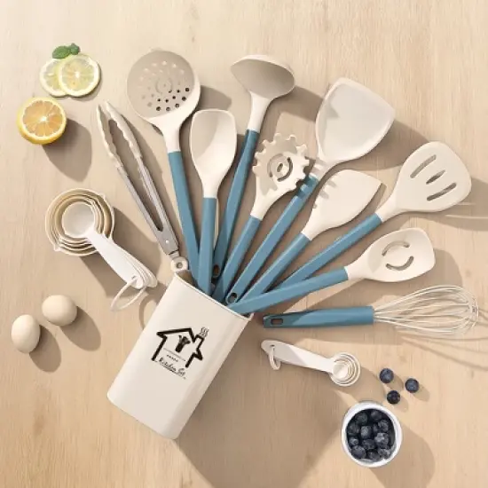 SUGIFT Ultimate 21-Piece Silicone Kitchen Utensil Set with Space-Saving Holder and Heat-Resistant Design image {10}