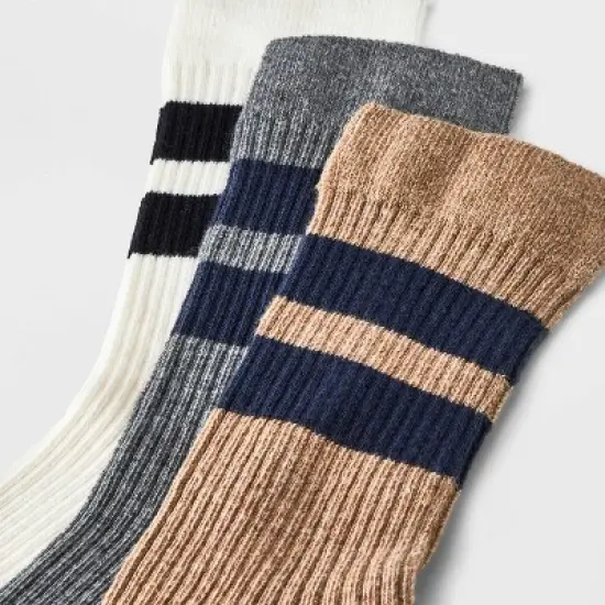 Women's Lightweight Ribbed Striped 3pk Crew Socks - Universal Thread&trade; 4-10 image {2}