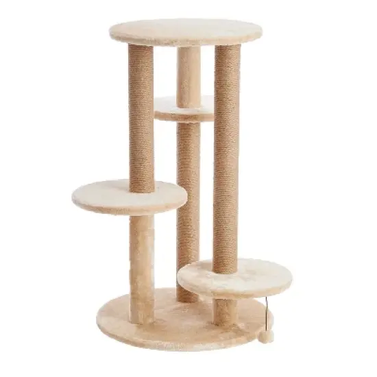 Two by Two Manchester - Beige Scratching Post Cat Furniture - 36.2 in. Tall image {7}
