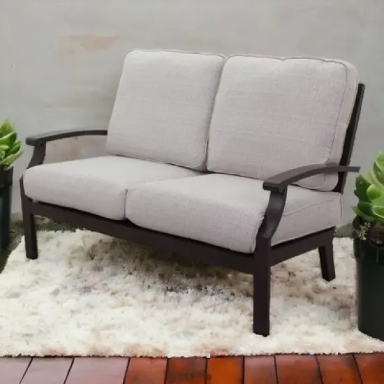 Courtyard Casual Madison Loveseat   Alum frame in powder coating Performatex Fabric Cushions image {1}