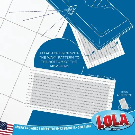 Lola Products Wet Jet Refills, Compatible w/ Swiffer Wet Jet Mop, Floor Cleaner Pads - Hardwood, Linoleum, Laminate, Marble & Vinyl - 12 Pads image {3}