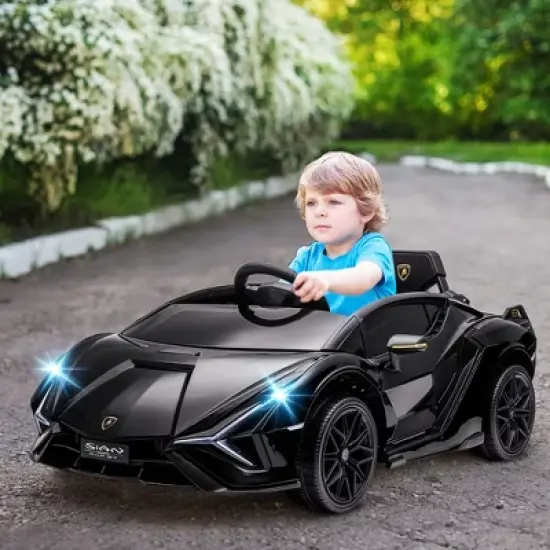 Aosom Lamborghini Licensed Kids Ride On Car, 12V Battery Powered Electric Sports Car Toy with Remote Control, Horn, Music, & Headlights image {1}