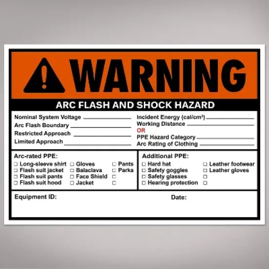 Avery Arc Flash/Shock Warning Labels, Waterproof, UV Resistant, Preprinted, Handwrite-Only, 3.5" x 5", 8 Warning Decal Labels image {7}