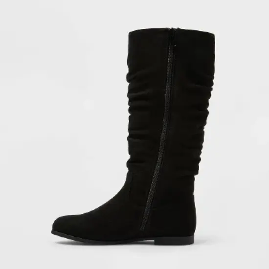 Girls' Scrunch Knee High Boots - Cat & Jack&trade; Black image {1}