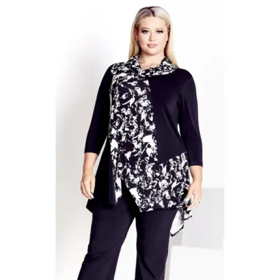 Women's Plus Size Piper Print Tunic - black | AVENUE image {7}