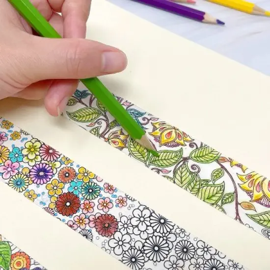 Wrapables Coloring Washi Masking Tape, 30mm x 5M, Set of 3 image {8}