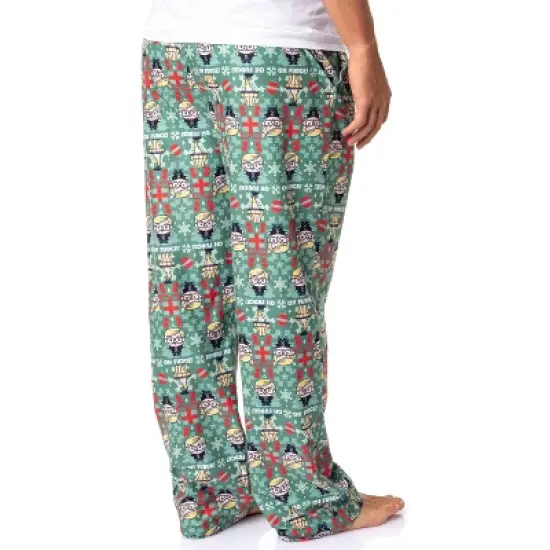 A Christmas Story Mens' Chibi Ralphie Oh Fudge! Leg Lamp Sleep Pajama Pants Green image {3}