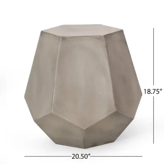 Christopher Knight Home Calgary Patio Stone Side Table Light Gray image {2}