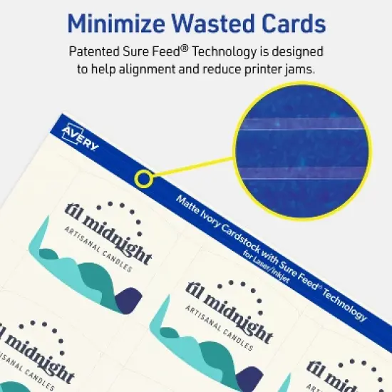 Avery Arched Business Cards, 2" x 2-2/10", Matte Ivory, 300 Total image {6}