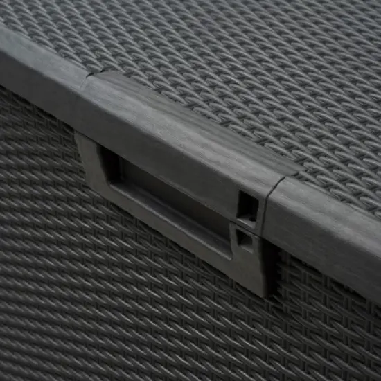 Toomax Santorini Plus Lockable Deck Storage Box Bench for Cushioned Outdoor Pool Patio Garden Furniture or Indoor Toy Container, 145 Gal (Anthracite) image {4}