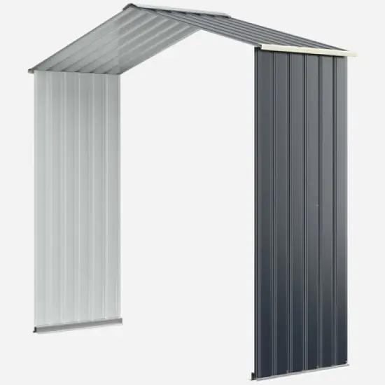 Costway Outdoor Storage Shed Extension Kit for 7/9.1/11.2 ft Shed Width Grey image {7}
