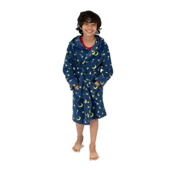 Leveret Kids Fleece Hooded Robe image {6}