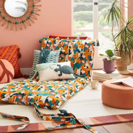 Seasgrass and Bamboo Woven Pedestal Vase - Opalhouse&trade; designed with Jungalow&trade; image {1}