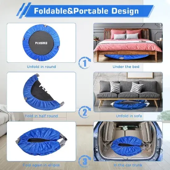 Flybird Foldable Indoor Trampoline -40Inch image {2}