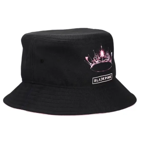 Blackpink Tiara Logo Black Bucket Hat image {1}