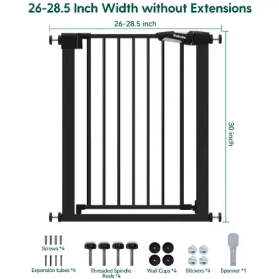 Babelio PressGuard C5 Expandable No Drill Baby and Pet Gate, Pressure Mounted Safety Gate for Stairs image {8}