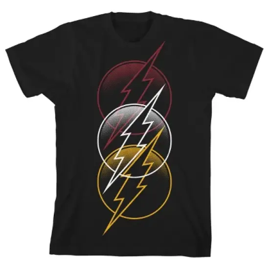 The Flash Triple Logo Black T-shirt Toddler Boy to Youth Boy image {4}