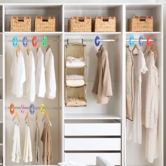 Unique Bargains Reusable Round Clothes Dividers Blank Labels 16 Pcs Colorful image {3}