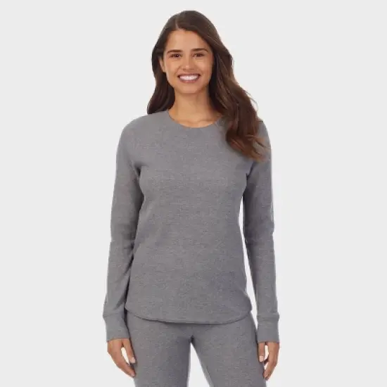 Warm Essentials by Cuddl Duds Women's Waffle Thermal Crewneck Shirt image {5}