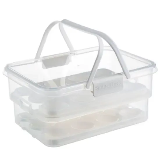 SnapLock Collapsible Deviled Egg Carrier: Dishwasher-Safe, Polypropylene & Silicone, Food Transport Holder image {1}
