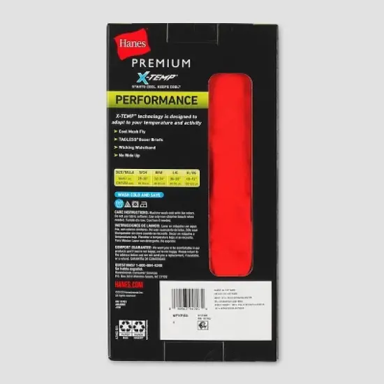 Hanes Premium Men's Performance Boxer Briefs 3pk - Blue/Red image {2}