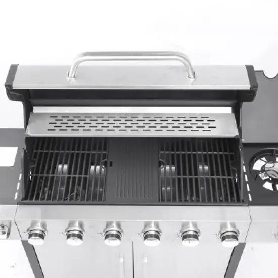 APRILSOUL56.69"6-Burner Propane Gas Grill With Side Burner,Silver image {9}