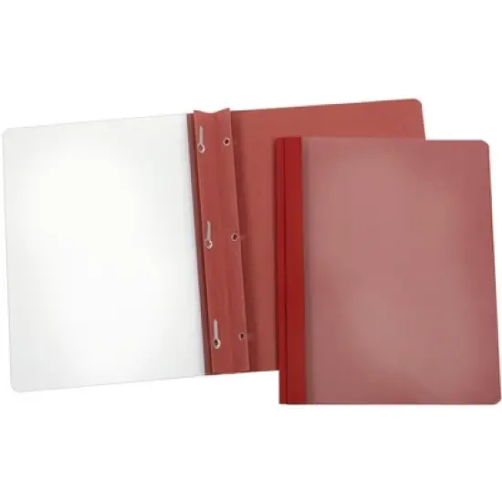 Earthwise Clear Front Report Cover, 8-1/2 x 11 Inches, Red, Pack of 25 image {2}