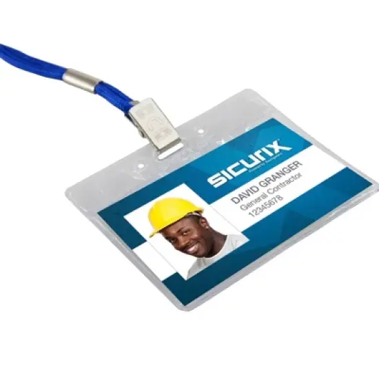 SICURIX Standard Vinyl Badge Holder, Horizontal, 4" x 3", Pack of 50 image {3}