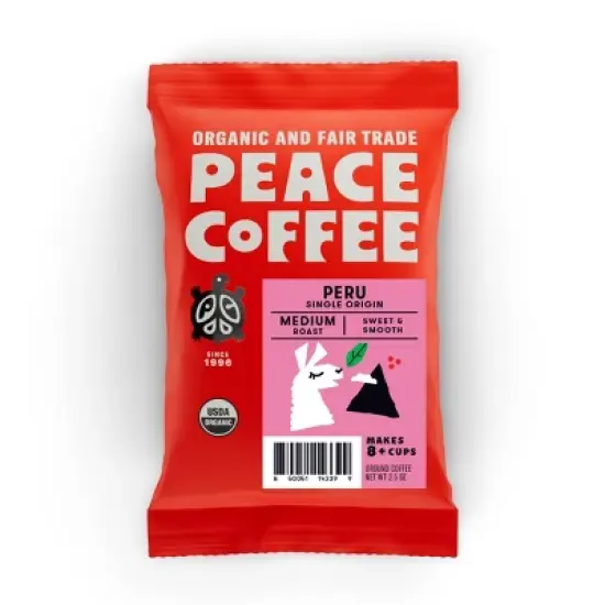 Peace Coffee Peru Single Origin Medium Roast Ground Coffee - 2.5oz image {3}