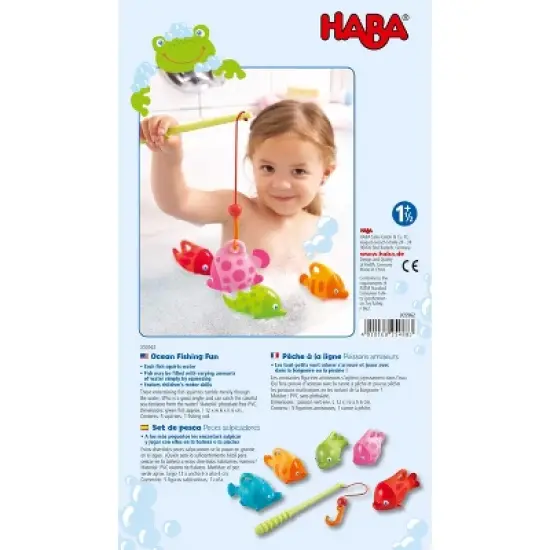 HABA Water Friends Ocean Fishing Fun Bath Toy with 5 Squirting Fish image {6}