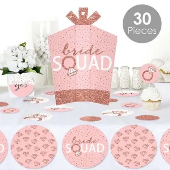 Big Dot of Happiness Bride Squad - Rose Gold Bridal Shower or Bachelorette Party Decor and Confetti - Terrific Table Centerpiece Kit - Set of 30 image {1}