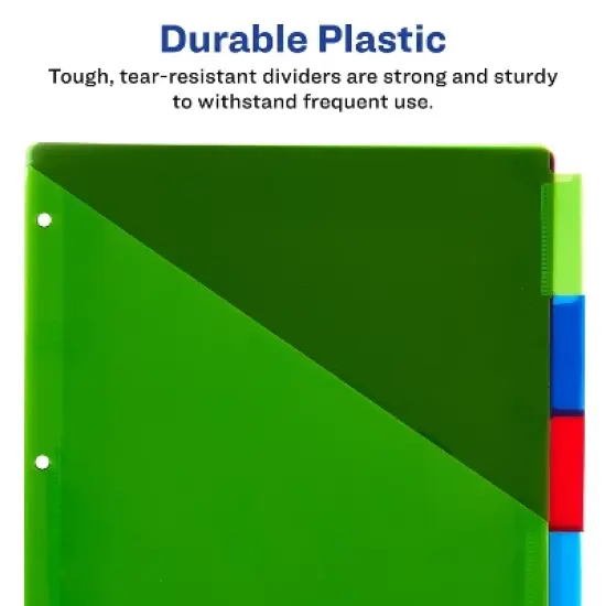 Avery Dividers for 3 Ring Binders, 5-Tab Binder Dividers, Two-Pocket Plastic Binder Dividers, Insertable Big Tab, Multicolor, 3 Sets (71906) image {3}
