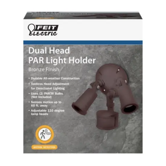 Feit Electric Motion-Sensing 180 deg Bronze Dual Floodlight Hardwired image {1}
