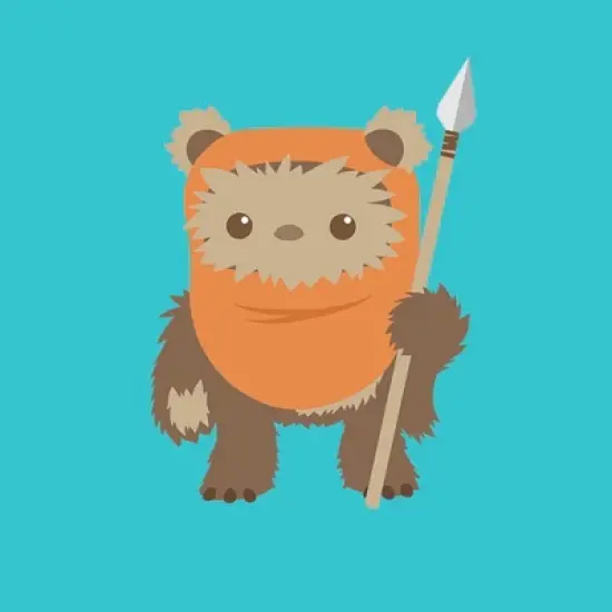 Girl's Star Wars Wicket Ewok Cartoon T-Shirt image {1}