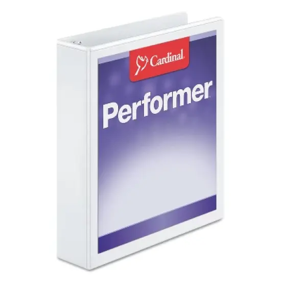 Cardinal Performer ClearVue Slant-D Ring Binder 1 1/2" Cap 11 x 8 1/2 White 17400 image {5}
