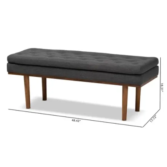 Arne Walnut Finished Bench - Baxton Studio image {7}