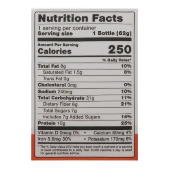 Oats Over Night Shake Peanut Butter Crunch - Case of 5/2.2 oz image {5}