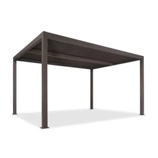 PURPLE LEAF Outdoor Louvered Pergola Sun Shade Outside Canopy with Aluminum Roof for Pool Hot Tub Backyard Garden Pavilion Patio Hardtop Gazebo image {13}