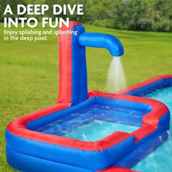 Sunny & Fun Mega Inflatable Kids Backyard Water Slide Park image {2}