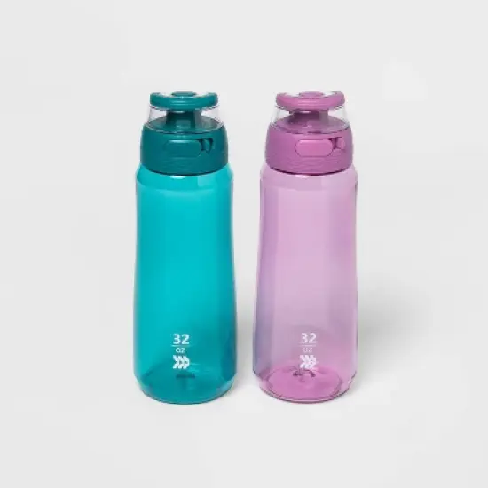 32oz Plastic Water Bottle 2pk - All in Motion&trade; image {3}